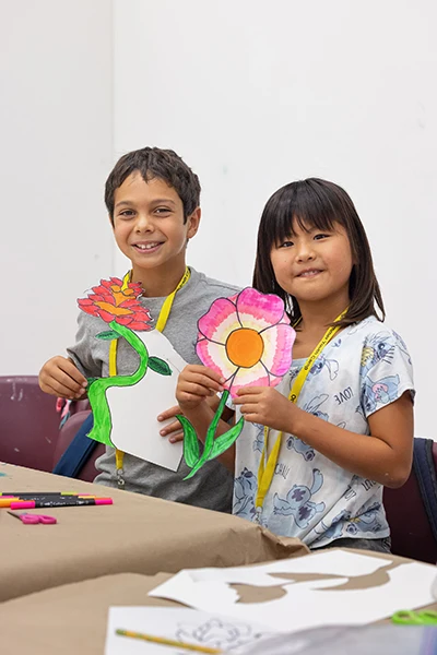 Kids doing arts and crafts