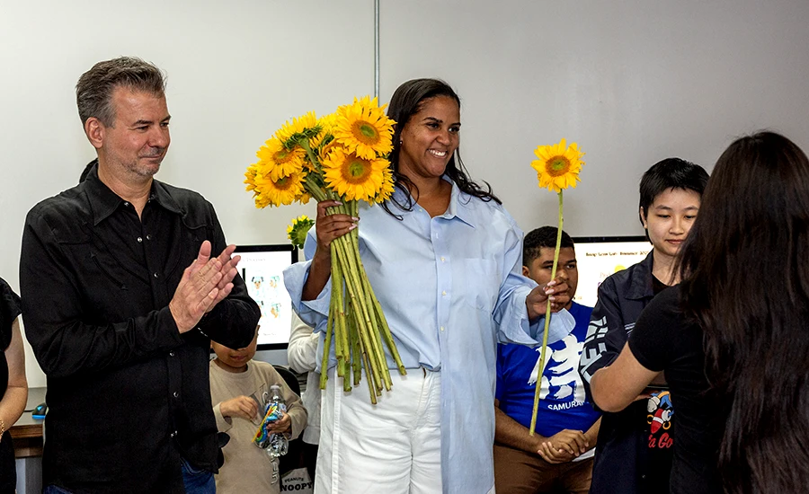 Lindsey Heisser giving out Snap Lens culmination awards