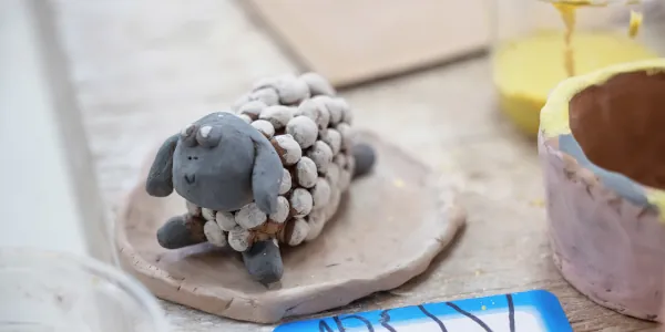 A Summer Youth Camp produced clay sheep