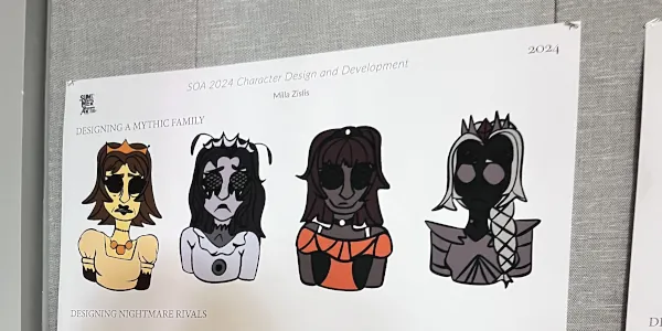 Head and shoulders illustrations of four characters for games and stories