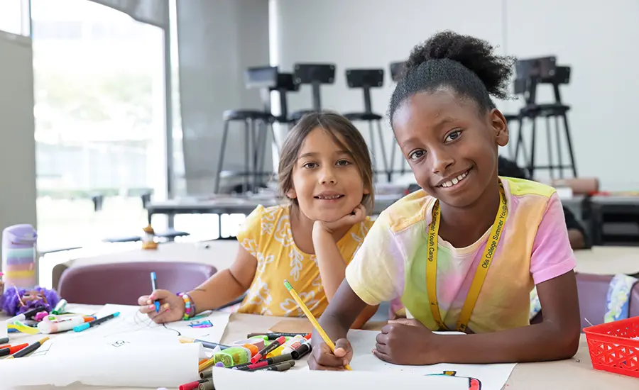Two students in a class for Summer Youth Camps