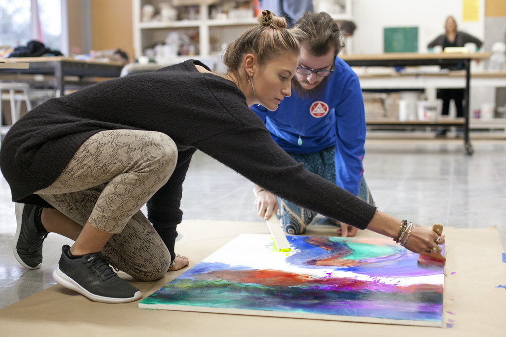 Students Working on Artwork
