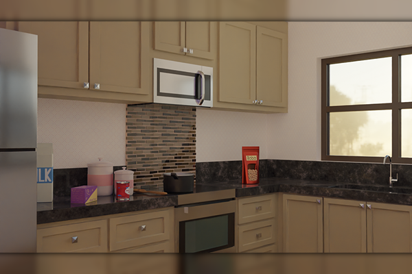 Erin Fong: 3D modeling and texturing of a kitchen