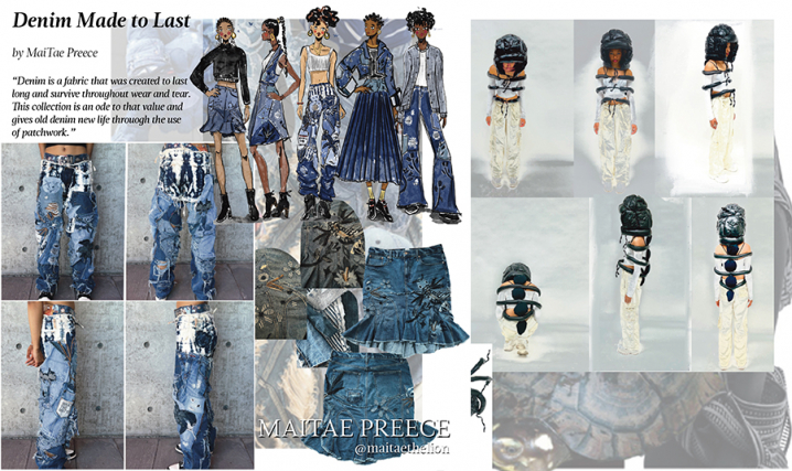 Collage of work by Fashion Design student MaiTae-Preece