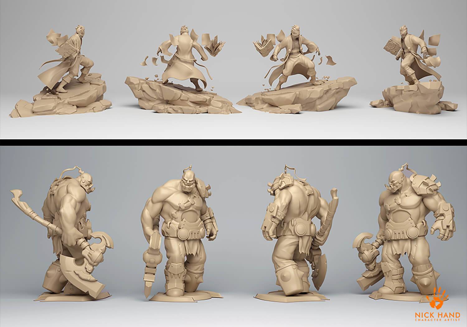 Zbrush Character and Merchandise concept turnarounds rendered in Maya. 