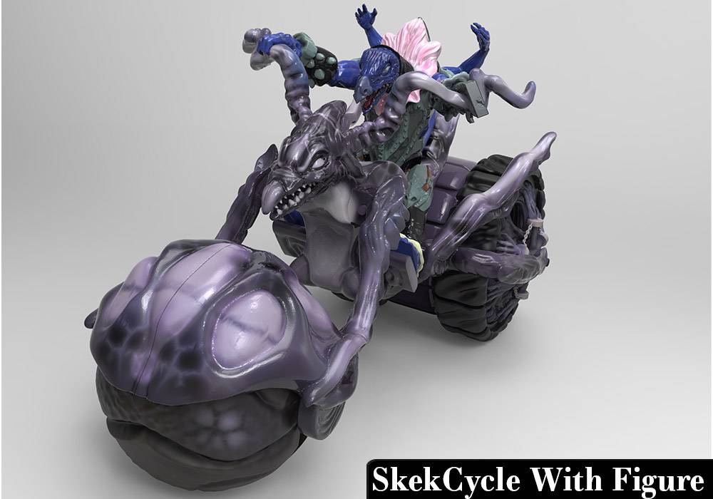 SkekNa action figure and SkeKcycle - Sculpted and painted in Zbrush and rendered in Keyshot