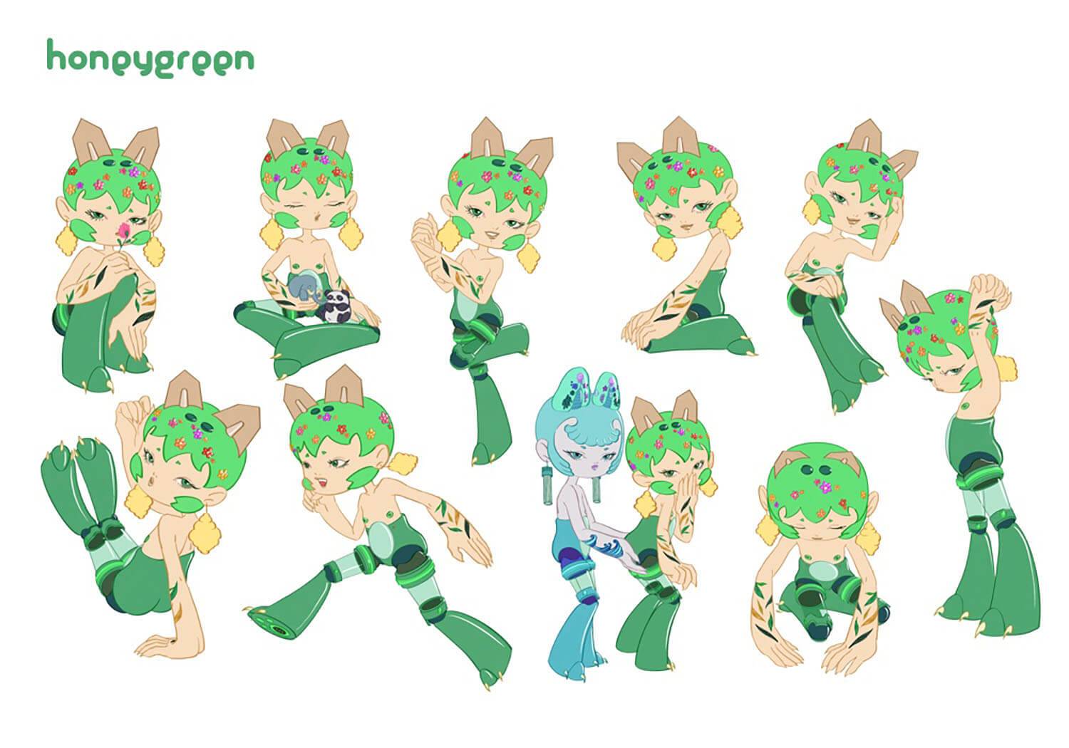 Honeygreen Character Poses