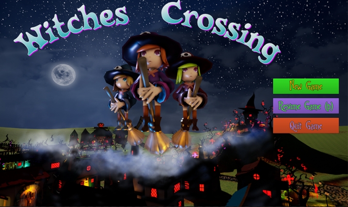 Witches Crossing video game home screen