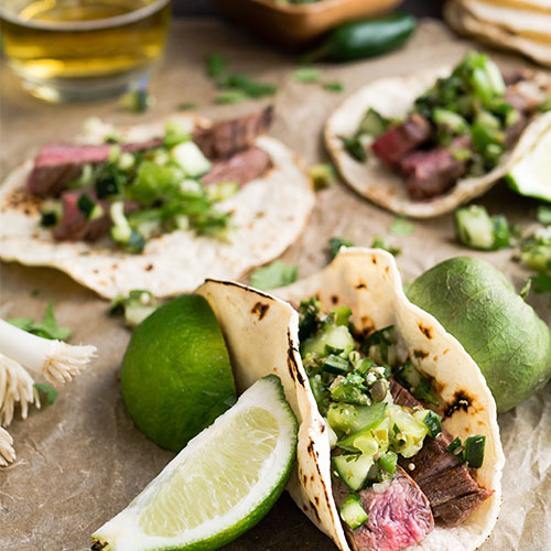 Food in Los Angeles, photo of tacos and limes