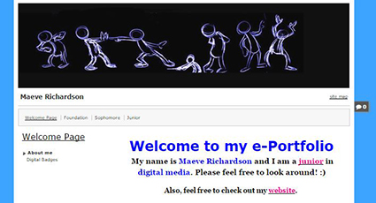 Maeve's ePortfolio home page