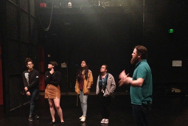 Prop design students tour center Theater Group's stage