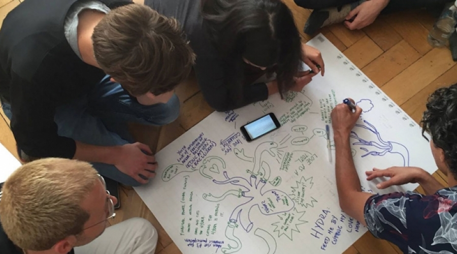 Participants collaborating at Saas-Fee Summer Institute of Art