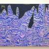 Stalagmites 40” x 52” Acrylic paint, flashe paint, stretched linen canvas, glitter