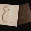 Between past and present is a publication that shows how Arabic typography and calligraphy has evolved. The book has two covers, from left to right, because it was written in English and from right to left, which is the Arabic way. The chapter openings were engraved, and laser-cut. The cover is made of acrylic marble.  Lulu Alghofaili ,Graphic design, Los Angeles
