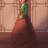 Shimchung standing in the sunset with her lotus dress