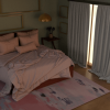 A 3D rendered bedroom