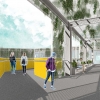Rendering of Learning Haven’s classroom hallway