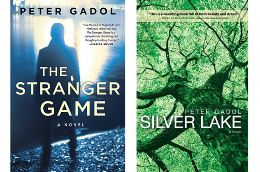 book covers of The Stranger Game and Silver Lake by Peter Gadol