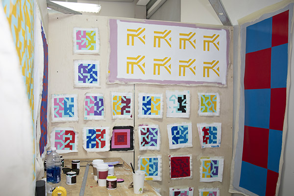 Pattern artwork in a studio